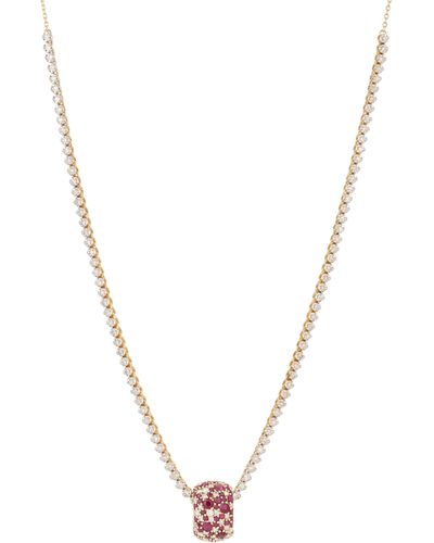 Adina Reyter Pavé Diamond Charm Necklace - Multicolor