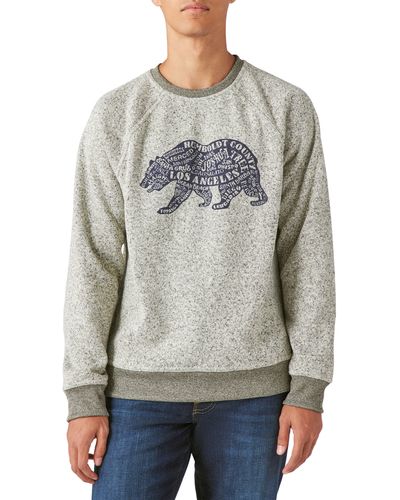 Lucky Brand California Bear Raglan Sweatshirt - Gray