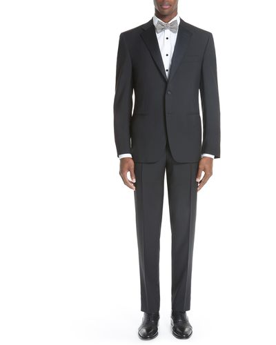 Canali 13000 Classic Fit Wool & Mohair Tuxedo - Black