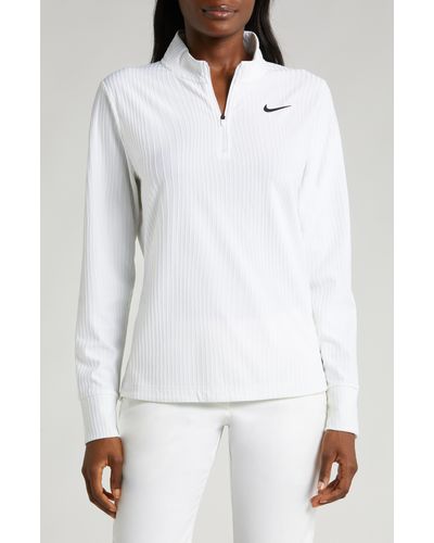 Nike Tour Dri-fit Adv Half Zip Golf Top - White