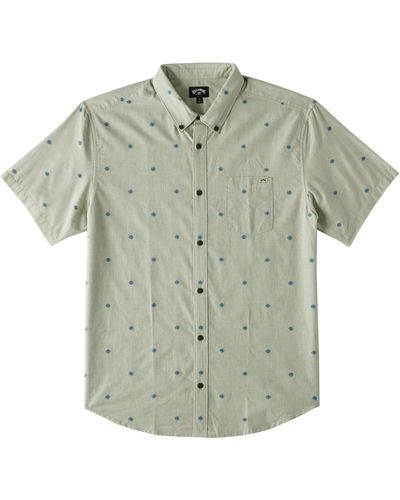 Billabong All Day Neat Jacquard Short Sleeve Button-down Shirt - Green