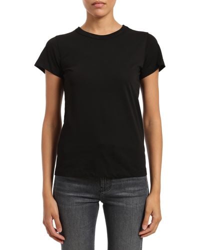 Mavi Slim Fit Cotton Slub T-shirt - Black