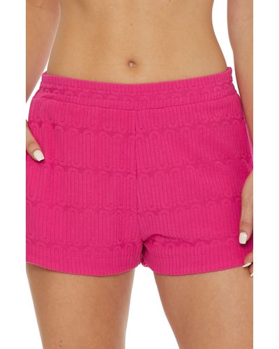 Trina Turk Skyfall Jacquard Terry Cover-up Shorts - Pink