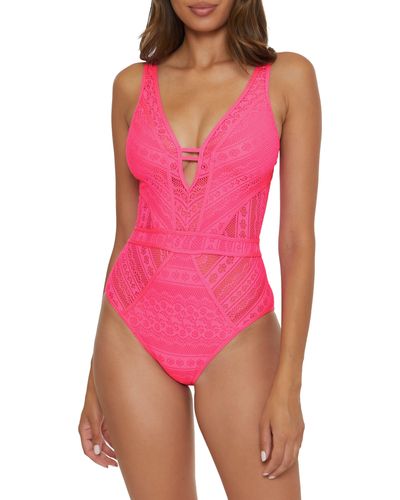 Becca Color Play Lace One-piece Swimsuit - Pink