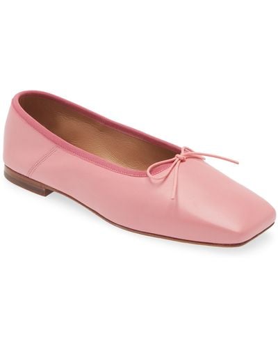 Mansur Gavriel Square Toe Ballerina Flat - Pink