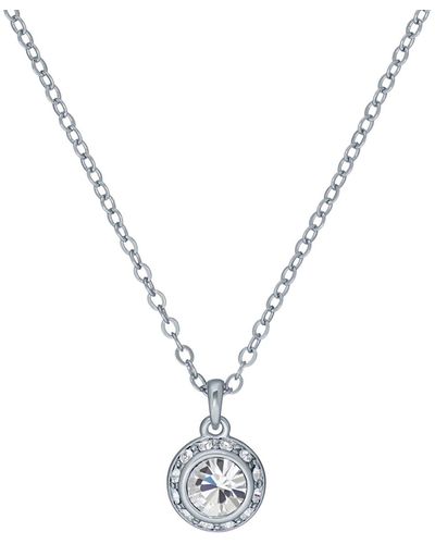 Ted Baker Soltell Solitaire Crystal Halo Pendant Necklace - White