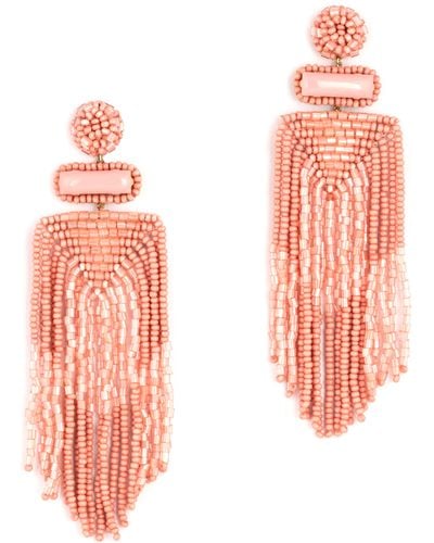 Deepa Gurnani Jody Beaded Tassel Earrings - Pink