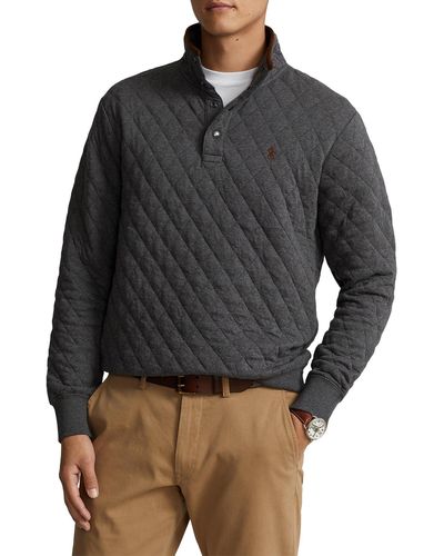 Polo Ralph Lauren Quilted Quarter Snap Pullover - Black