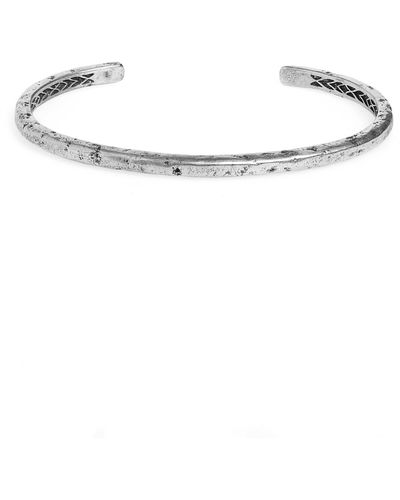 John Varvatos Distressed Silver Cuff Bracelet - Metallic