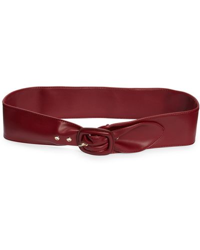 Open Edit Ellie Faux Leather Belt - Red