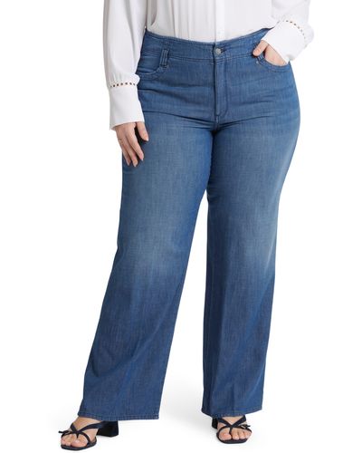 NYDJ Teresa Hollywood High Waist Wide Leg Jeans - Blue