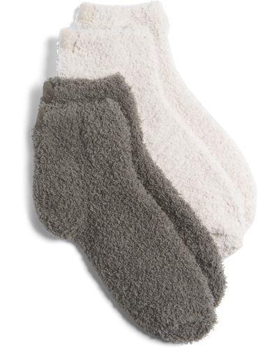 Barefoot Dreams Cozychictm Assorted 2-pack Crew Socks - Gray