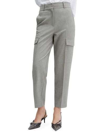 Mango Cargo Suit Pants - Gray