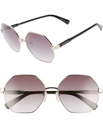 Longchamp Le Pliage 57mm Gradient Octagonal Sunglasses - Metallic