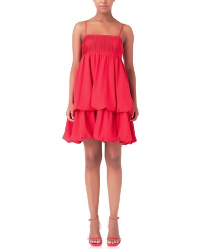 Endless Rose Pintuck Tie Sundress At Nordstrom - Red