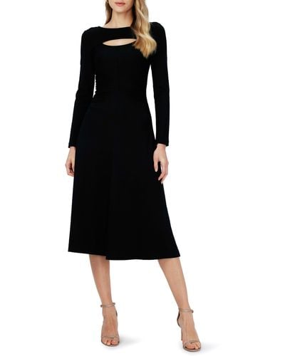 Diane von Furstenberg Andreina Keyhole Cutout Long Sleeve Sweater Dress - Black