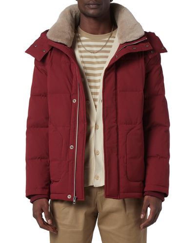Andrew Marc Gorman Genuine Shearling Lined Down Jacket - Red