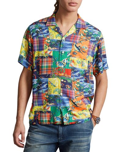 Polo Ralph Lauren Men's Bandana Print Classic-Fit Short-Sleeve Shirt -  Macy's