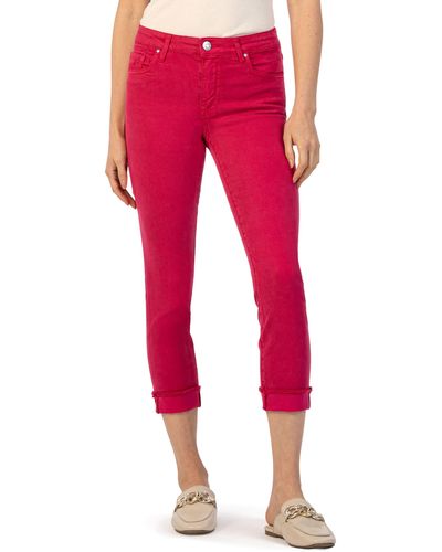 Kut From The Kloth Amy Fray Hem Crop Skinny Jeans - Red