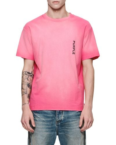 Purple Brand Ombré Cotton Graphic T-shirt - Pink