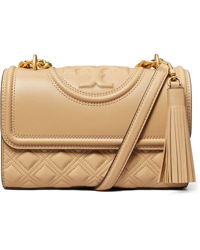 Tory Burch Flemming Soft Glazed Small Convertible Bag in Beige Leather  Flesh ref.442859 - Joli Closet