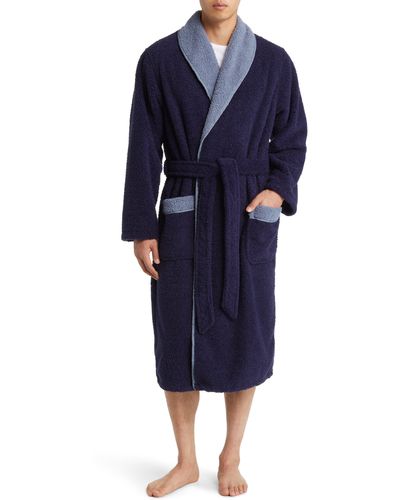 Nordstrom Shawl Collar Bouclé Robe - Blue