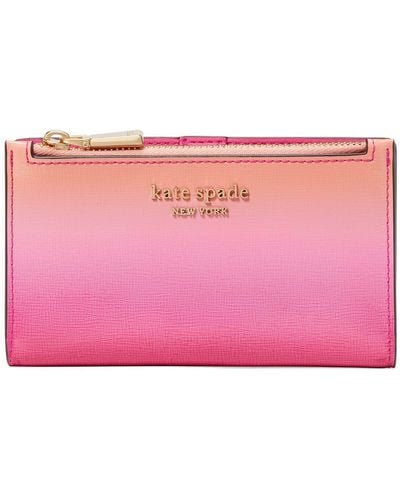 Kate Spade Morgan Ombré Saffiano Leather Wallet - Pink