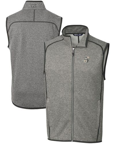 Cutter & Buck New Orleans Saints Throwback Logo Mainsail Sweater-knit Full-zip Vest At Nordstrom - Gray