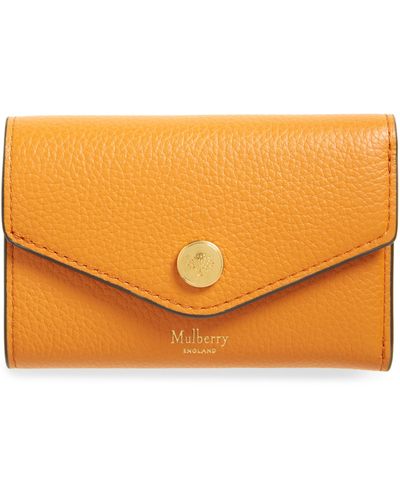 Mulberry Small Folded Leather Wallet - Orange