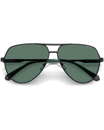 Polaroid 62mm Polarized Aviator Sunglasses - Green