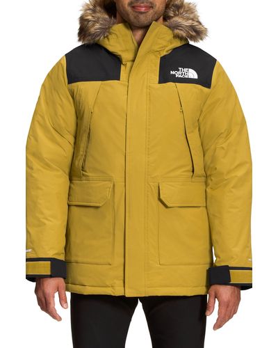 The North Face Mcmurdo Waterproof 600 Fill Power Hooded Down Parka With Faux Fur Trim - Yellow