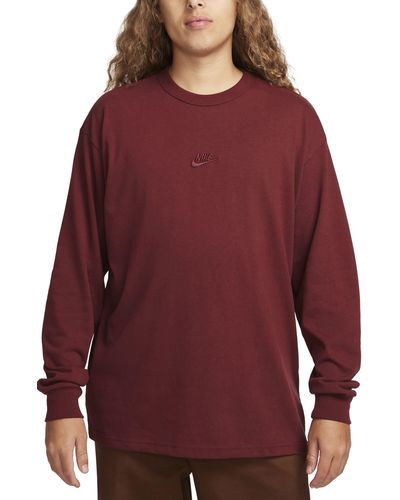 Nike Sportswear Premium Essentials Long Sleeve T-shirt - Red