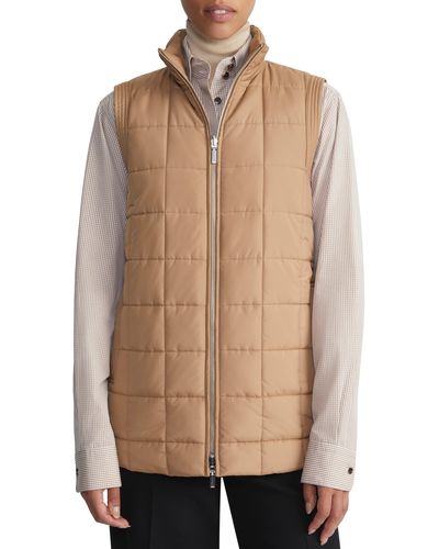 Lafayette 148 New York Reversible Quilted Vest - Natural