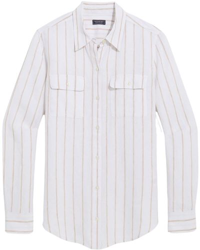 Vineyard Vines Long Sleeve Linen Button-up Shirt - White