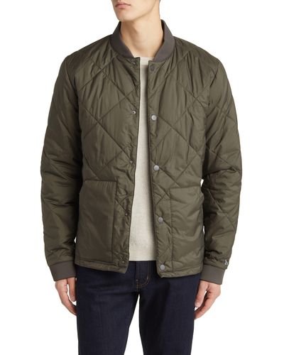 Tentree Diamond Quilted Water Resistant Bomber Jacket - Green