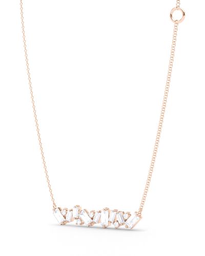 HauteCarat Baguette & Round Lab Created Diamond Pendant Necklace - White