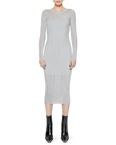 Rebecca Minkoff Abbey Long Sleeve Midi Sweater Dress - Gray