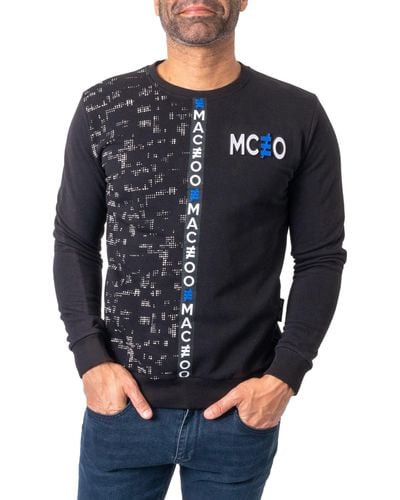 Maceoo Future Stretch Cotton Graphic Sweater At Nordstrom - Blue