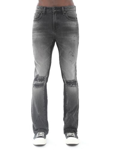 HVMAN Mars Distressed Bootcut Jeans - Gray