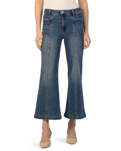 Kut From The Kloth Meg Seamed High Waist Ankle Flare Jeans - Blue