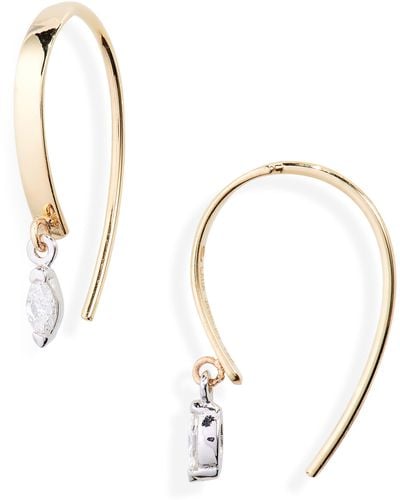 Lana Jewelry Mini Flat Diamond Hooked On Hoop Earrings - Yellow