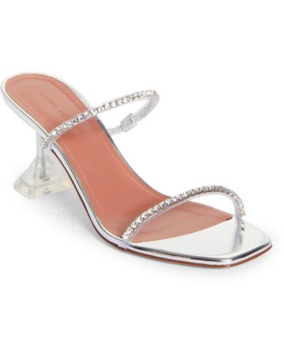 AMINA MUADDI Gilda Crystal Glass Sandal - Pink