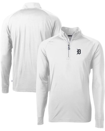 Cutter & Buck Detroit Tigers Adapt Eco Knit Stretch Recycled Quarter-zip Pullover Top At Nordstrom - Gray