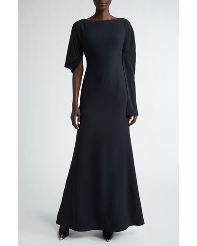 Alexander McQueen Asymmetric Sleeve Gown - Black