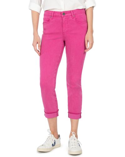Kut From The Kloth Amy Fray Hem Crop Skinny Jeans - Pink