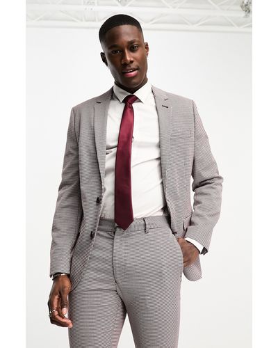 ASOS Skinny Houndstooth Suit Jacket - Gray
