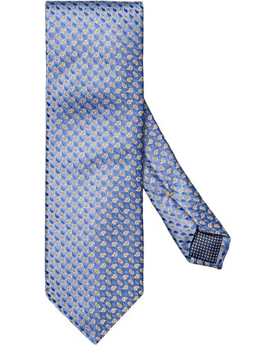 Eton Pine Paisley Silk Tie - Blue