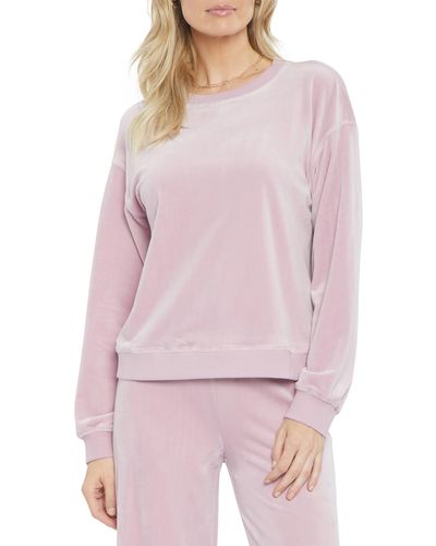 NYDJ Basic Velour Sweatshirt - Pink