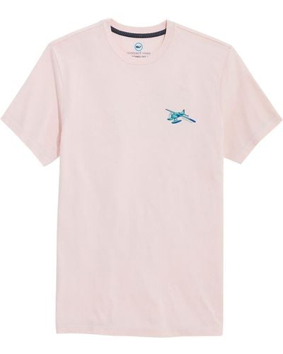 Vineyard Vines Paradise Scene Whale Short Sleeve Dunes T-shirt - Pink