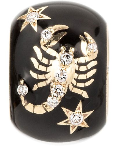 Adina Reyter Scorpio Ceramic & Diamond Bead Charm - Black